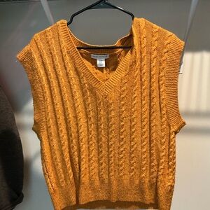 cupcakes & cashmere Mustard V-Neck Sweater Vest